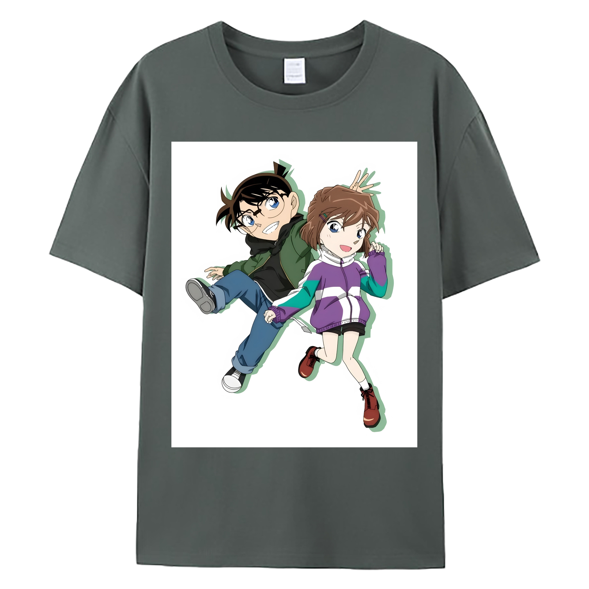 （画像用） 名探偵コナン 灰原 哀 はいばら あい Detective Conan Anita Hailey、Vi Graythorn Haibara Ai 綿100％ メンズ半袖Tシャツ｜肌触りやわらか＆通気性